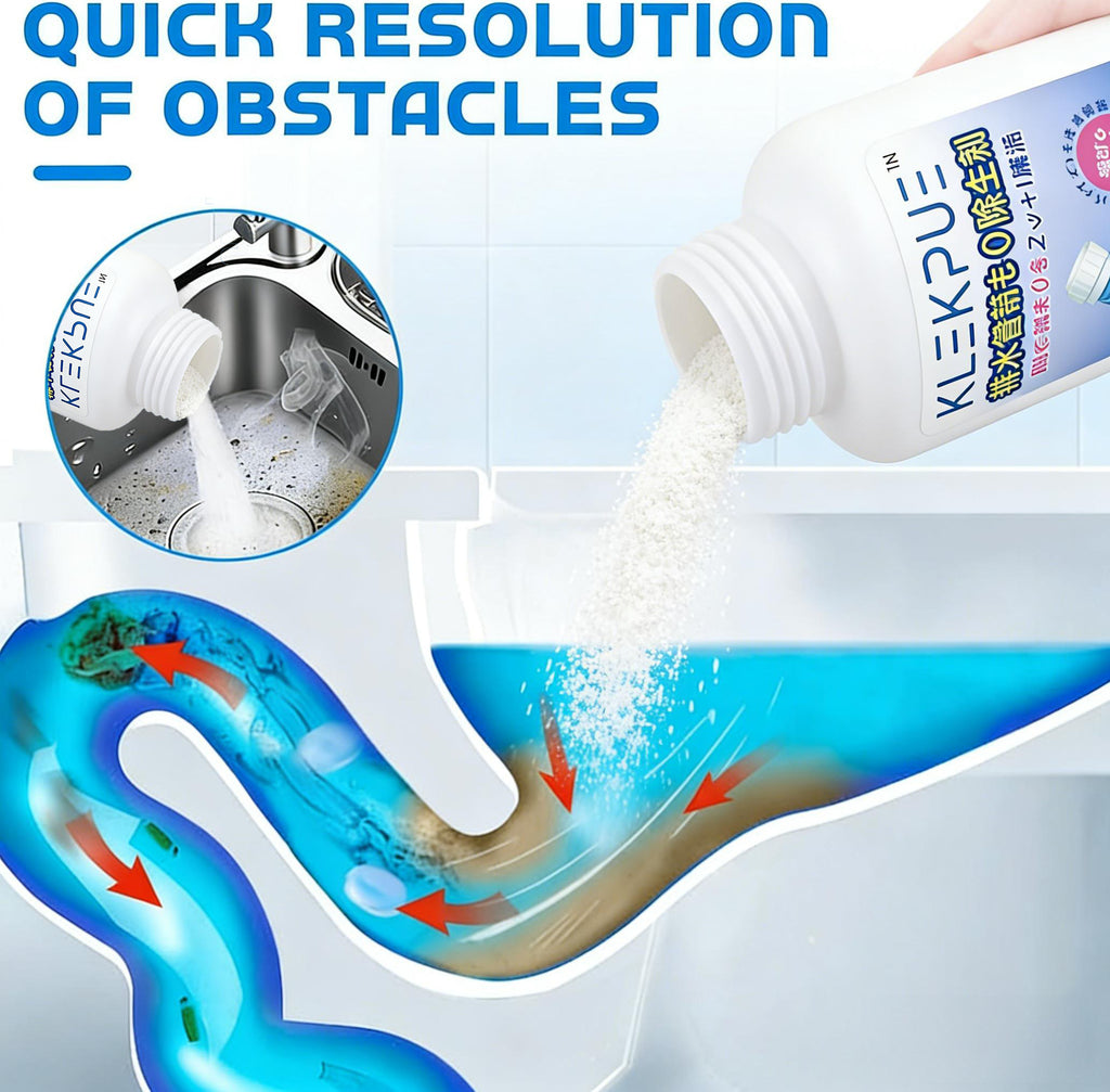 Drain Cleaner Sink Clog Remover: Powerful Foam Powder Unclogger for Kitchen and Bathroom Pipes - Fast Hair Cleaning Solution for Shower Drains